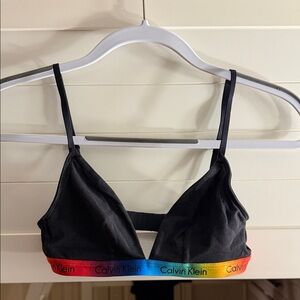 Calvin Klein Black Bralette with Rainbow Elastic Band
